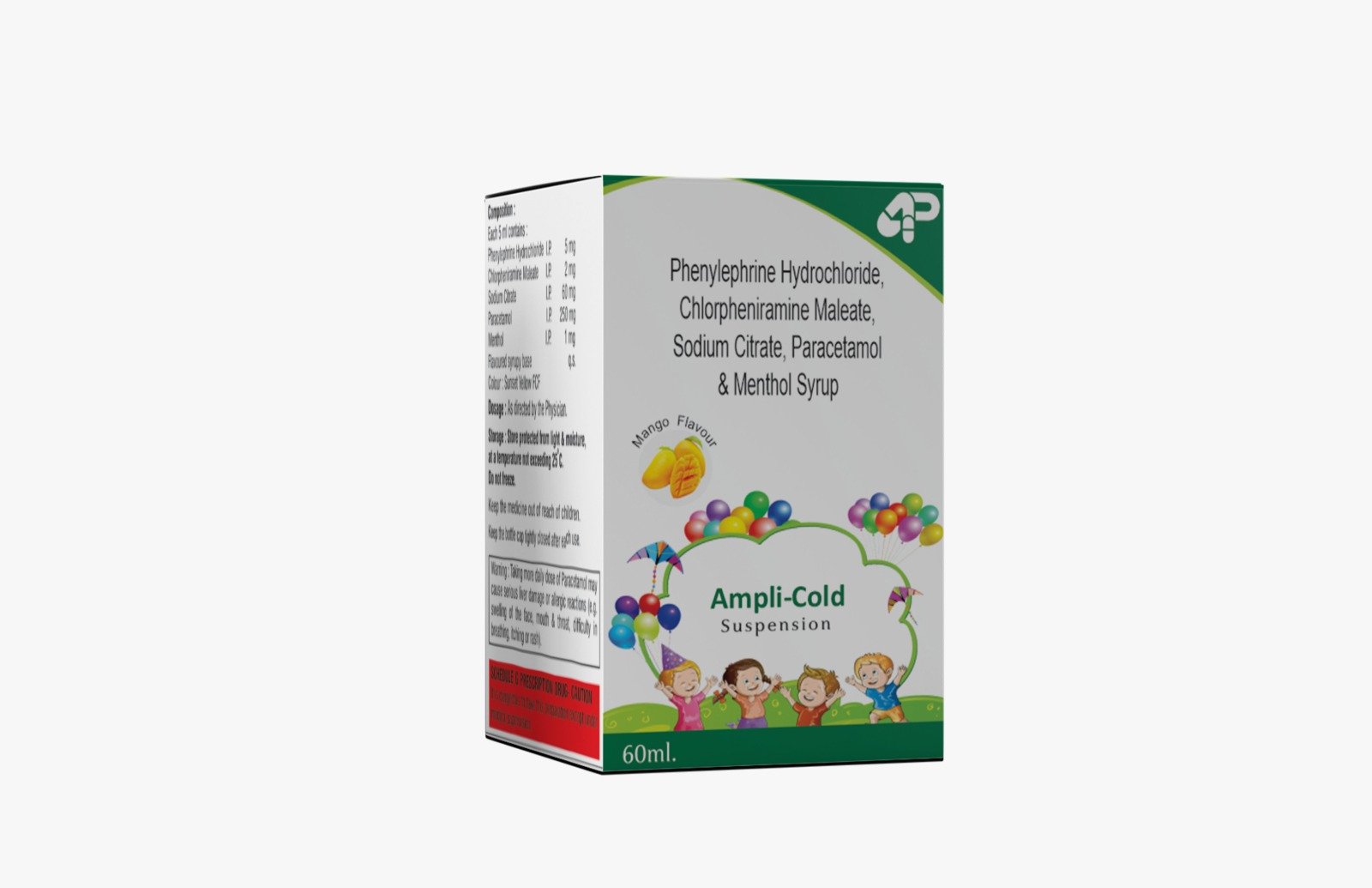 Ampli-Cold Suspension pharmaceutical product pack by Ampli Pharma