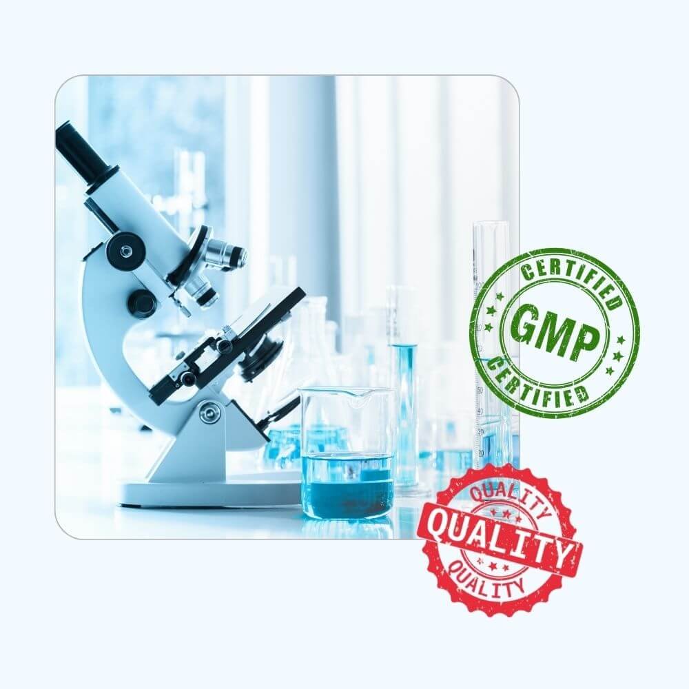 Pharmaceutical quality control laboratory representing Ampli Pharma quality commitment