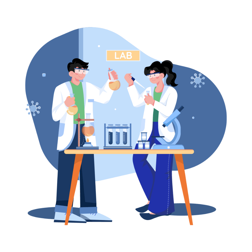 Illustration representing Ampli Pharma healthcare and laboratory collaboration